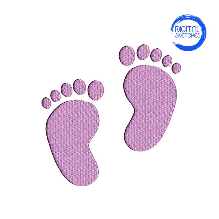 Baby feet embroidery design pattern for kids, www.feedourlife.blog