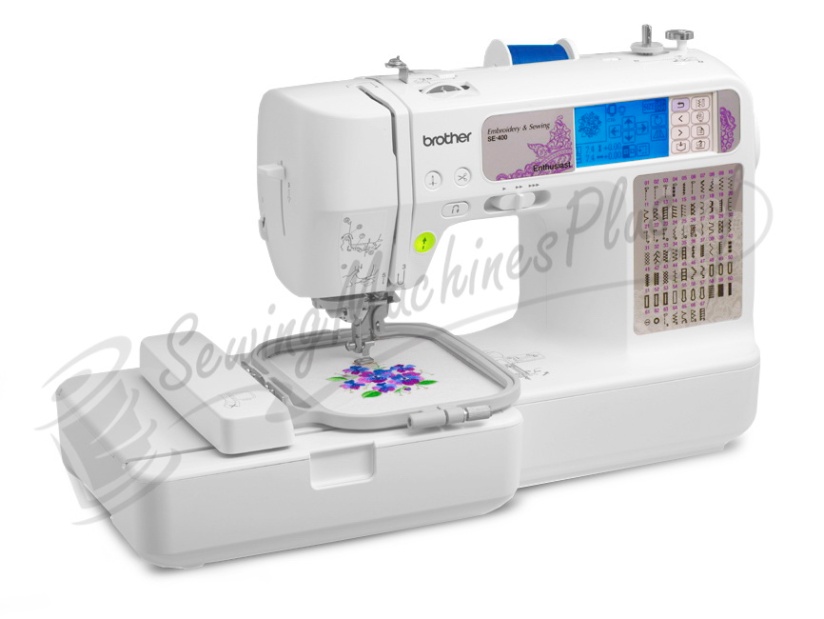 The Brother SE-400 computerized sewing and embroidery machine gives your projects a high-end look with a price to fit your budget! It has 70 embroidery designs built in, 67 sewing stitches, 120 frame pattern combinations and 5 embroidery letter fonts. It's the perfect machine for all of your sewing, embroidery, crafting and home decor projects. The USB port makes it easy to import embroidery designs straight from your computer. Other features like the automatic needle threading system and LCD touch screen make sewing easy. The Quick Set drop-in top bobbin, easy bobbin winding system and push button thread cutter add a new level of convenience. With a large assortment of included accessories, the Brother SE-400 sewing machine is truly the value priced, feature rich choice for the budding fashion designer.