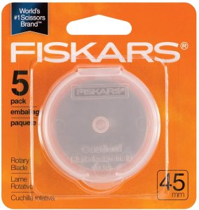 Fiskars rotary cutter replacement blades 45mm, 5 pack (Amazon paid link)