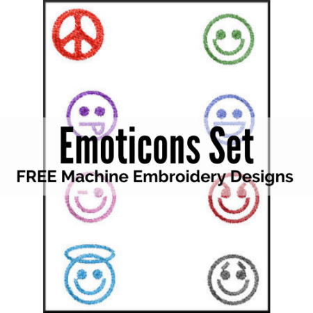 Free emoticons machine embroidery design set