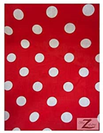 Red polka dot dress fabric