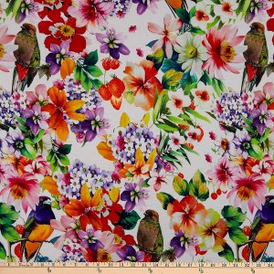 Rayon jersey knit digital floral print fabric from Amazon