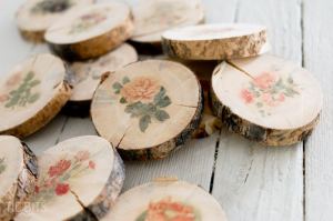 botanical wood slices