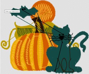 Free Cat & Pumpkin machine embroidery design