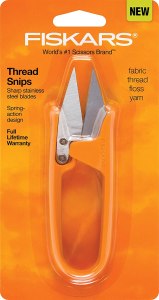 Fiskars thread snippers - you will need 2-3 pairs of these, one next to each machine you work with (Amazon paid link)