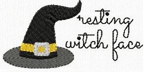 Resting Witch Face FREE machine embroidery design for instant download