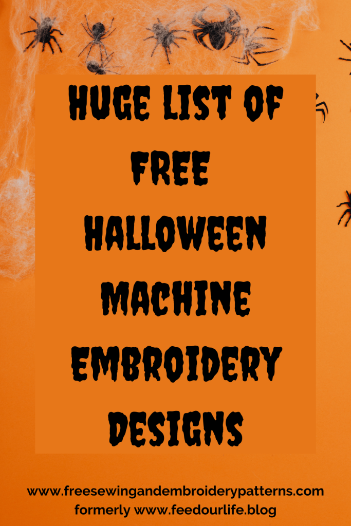 Huge list of Halloween machine embroidery designs