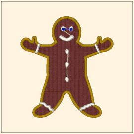 Gingerbread man free embroidery design