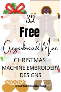Gingerbread man embroidery designs