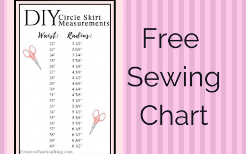 Free Sewing Chart - DIY Circle Skirt Measurements
