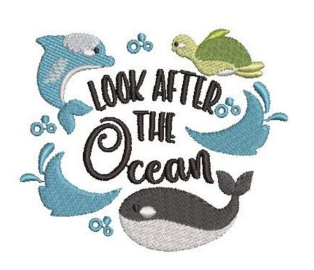 World Oceans Day - look after the ocean free machine embroidery design - www.feedourlife.blog